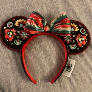 Red and Black embroidered Minnie Mouse ears